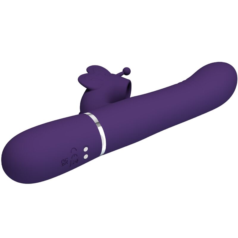 PRETTY LOVE - VIBRATEUR MULTIFONCTION LAPIN 4 EN 1 PAPILLON VIOLET - Sensualia