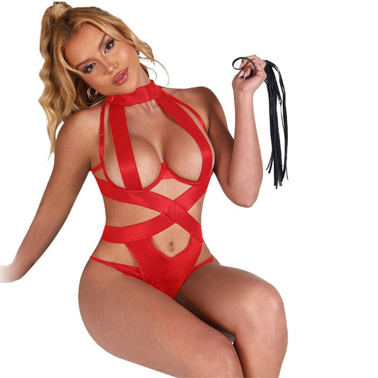 SUBBLIME - BODY HALTER SEXY CON ARNES ROJO S/M - Sensualia