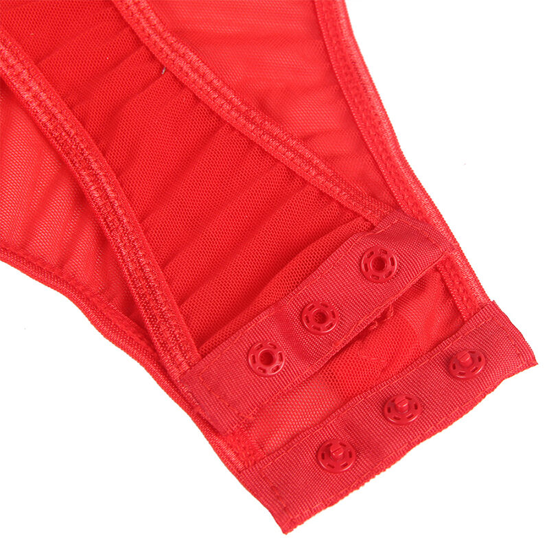 SUBBLIME - TEDDY CON LIGUERO DETALLE TIRAS PECHO ROJO S/M - Sensualia