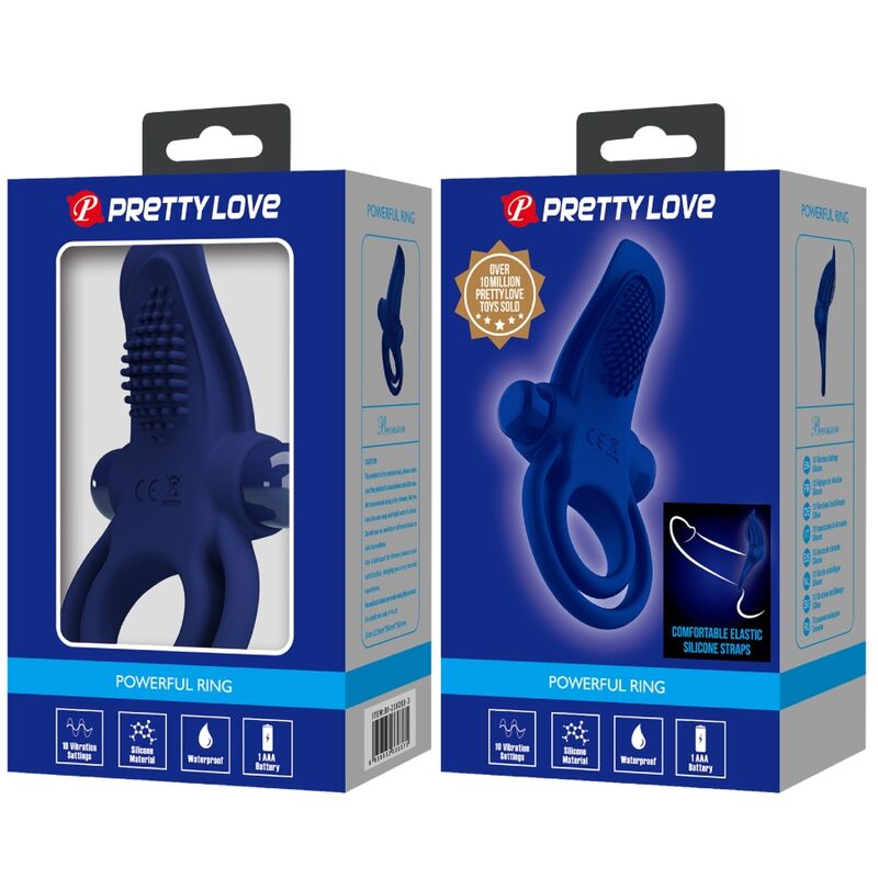 PRETTY LOVE - BRONSON BAGUE DOUBLE AVEC VIBRATION BLEU - Sensualia