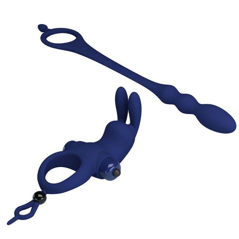 PRETTY LOVE - AYAD ANNEAU VIBRATEUR LAPIN AVEC PLUG BLEU - Sensualia