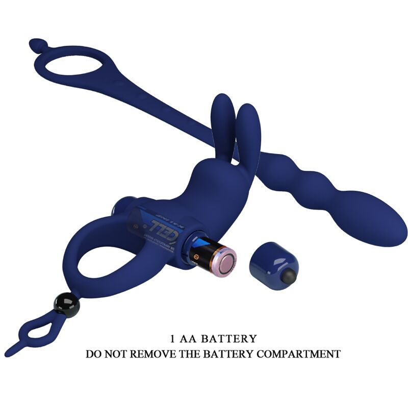 PRETTY LOVE - AYAD ANNEAU VIBRATEUR LAPIN AVEC PLUG BLEU - Sensualia