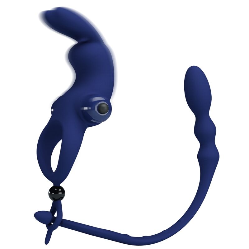 PRETTY LOVE - AYAD ANNEAU VIBRATEUR LAPIN AVEC PLUG BLEU - Sensualia