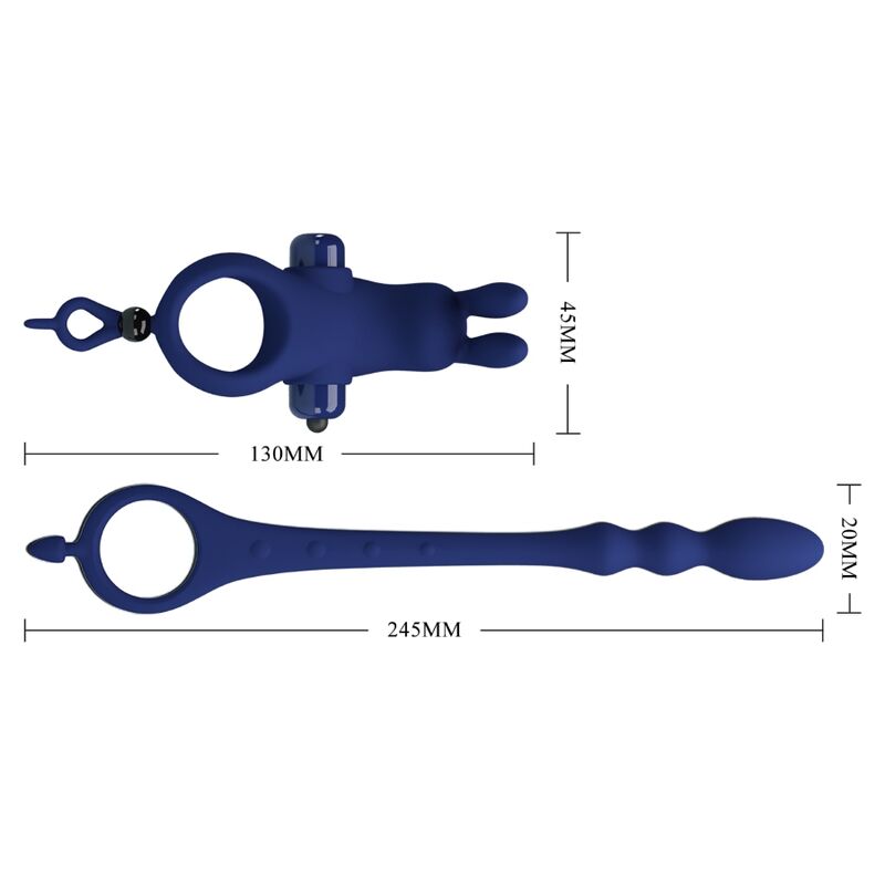 PRETTY LOVE - AYAD ANNEAU VIBRATEUR LAPIN AVEC PLUG BLEU - Sensualia