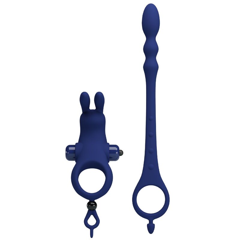 PRETTY LOVE - AYAD ANNEAU VIBRATEUR LAPIN AVEC PLUG BLEU - Sensualia