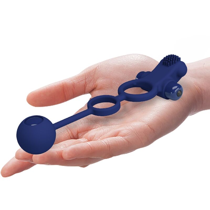 PRETTY LOVE - REMINGTON DOUBLE ANNEAU VIBRANT AVEC PLUG BLEU - Sensualia