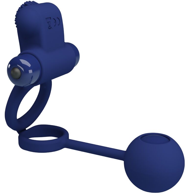 PRETTY LOVE - REMINGTON DOUBLE ANNEAU VIBRANT AVEC PLUG BLEU - Sensualia