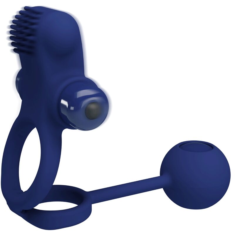 PRETTY LOVE - REMINGTON DOUBLE ANNEAU VIBRANT AVEC PLUG BLEU - Sensualia