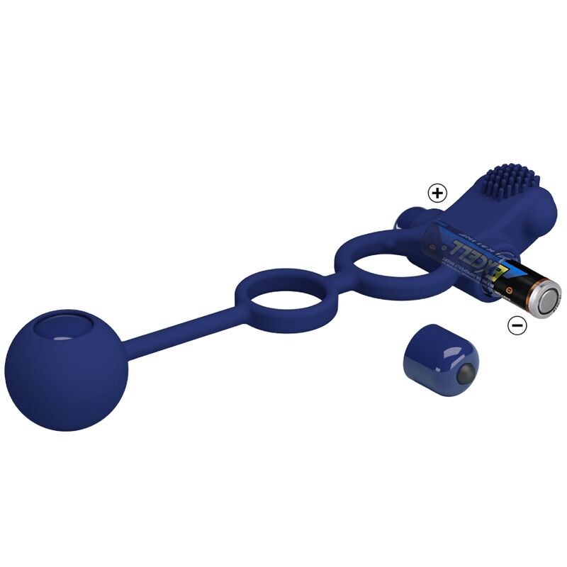PRETTY LOVE - REMINGTON DOUBLE ANNEAU VIBRANT AVEC PLUG BLEU - Sensualia