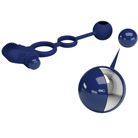 PRETTY LOVE - REMINGTON DOUBLE ANNEAU VIBRANT AVEC PLUG BLEU - Sensualia