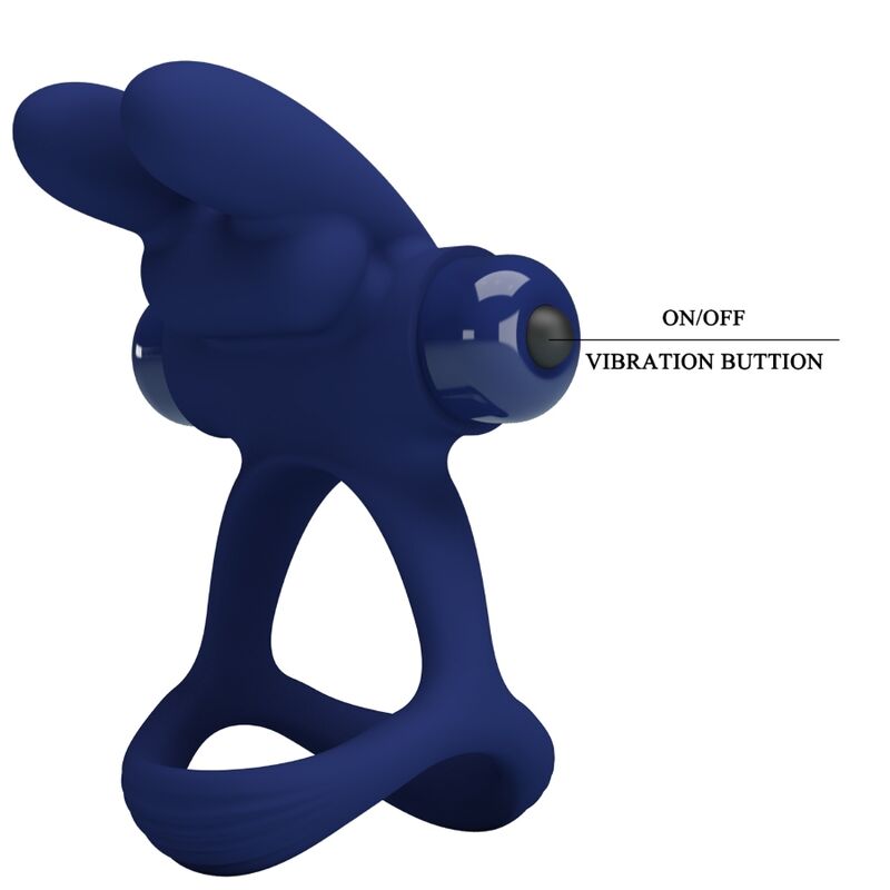 PRETTY LOVE - FRANCISCO DOUBLE ANNEAU VIBRANT LAPIN BLEU - Sensualia