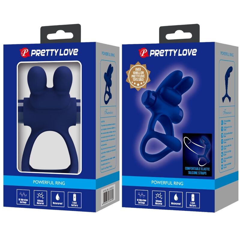 PRETTY LOVE - FRANCISCO DOUBLE ANNEAU VIBRANT LAPIN BLEU - Sensualia