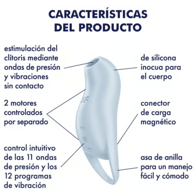 SATISFYER - POCKET PRO 1 STIMULATEUR DE CLITORIS BLEU CLAIR - Sensualia