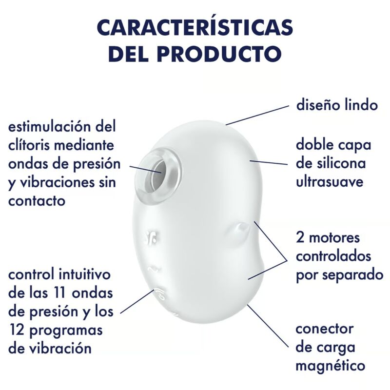 SATISFYER - CUTIE GHOST VIBRATEUR  POSER BLANC - Sensualia