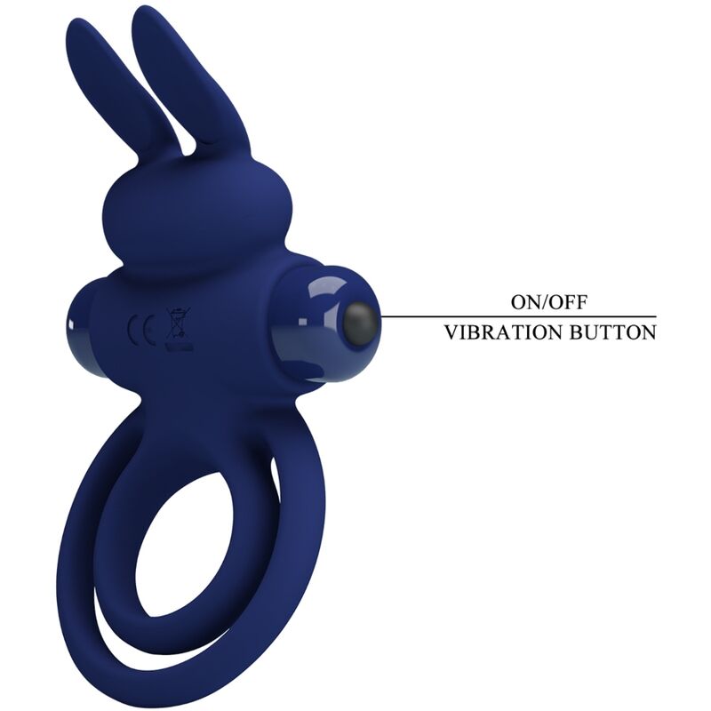 PRETTY LOVE - DAREY DOUBLE ANNEAU VIBRANT LAPIN BLEU - Sensualia