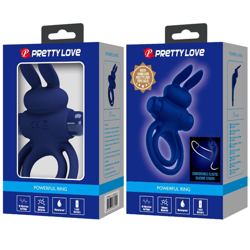 PRETTY LOVE - DAREY DOUBLE ANNEAU VIBRANT LAPIN BLEU - Sensualia