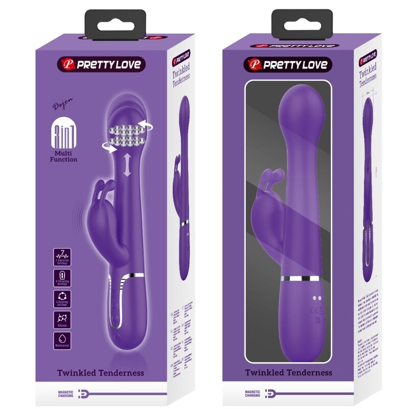PRETTY LOVE - DEJON VIBRATEUR RABBIT 3 EN 1 MULTIFONCTION VIOLET - Sensualia