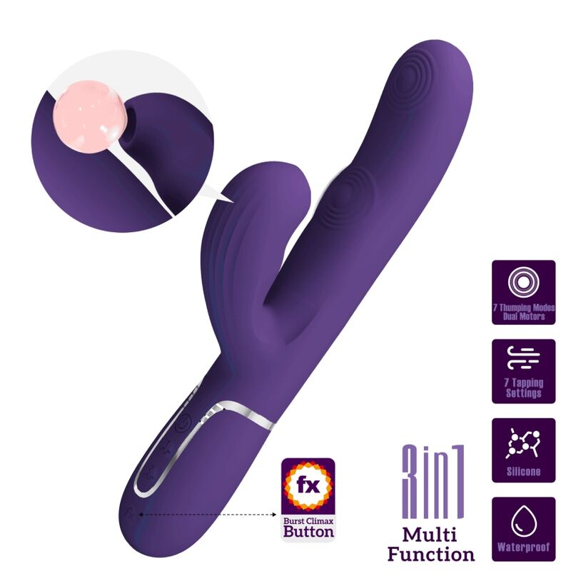 PRETTY LOVE - PERLITA VIBRATEUR G-SPOT 3 EN 1 MULTIFONCTION VIOLET - Sensualia