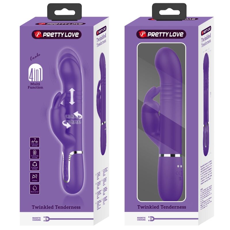 PRETTY LOVE - COALE VIBRATEUR  RABBIT 4 EN 1 VIOLET - Sensualia