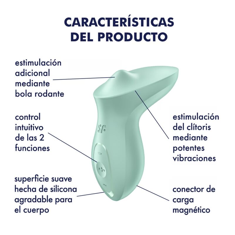 SATISFYER - VIBRATEUR EXCITERRR À POSER SUR LE CLITORIS MENTHE - Sensualia