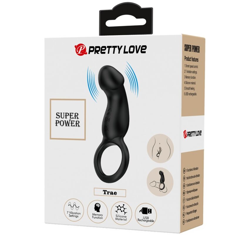 PRETTY LOVE - TRAE ANNEAU VIBRANT AVEC STIMULATEUR NOIR - Sensualia