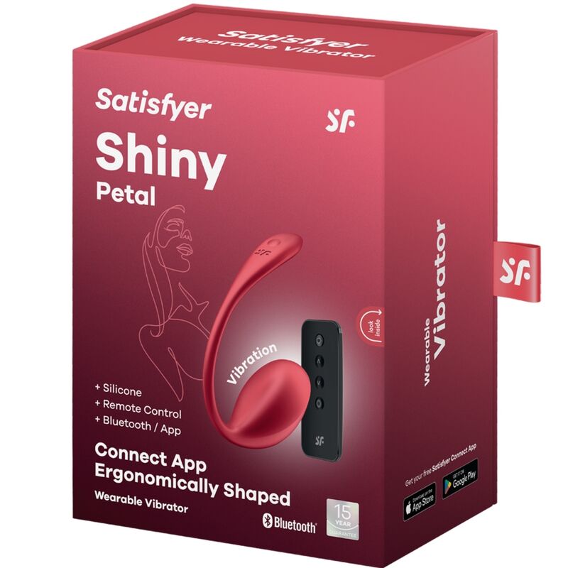 SATISFYER - SHINY PETAL STIMULATEUR À TÉLÉCOMMANDE À DISTANCE G POINT ROUGE APPLICATION GRATUITE - Sensualia
