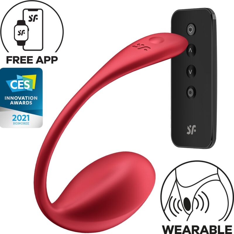 SATISFYER - SHINY PETAL STIMULATEUR À TÉLÉCOMMANDE À DISTANCE G POINT ROUGE APPLICATION GRATUITE - Sensualia