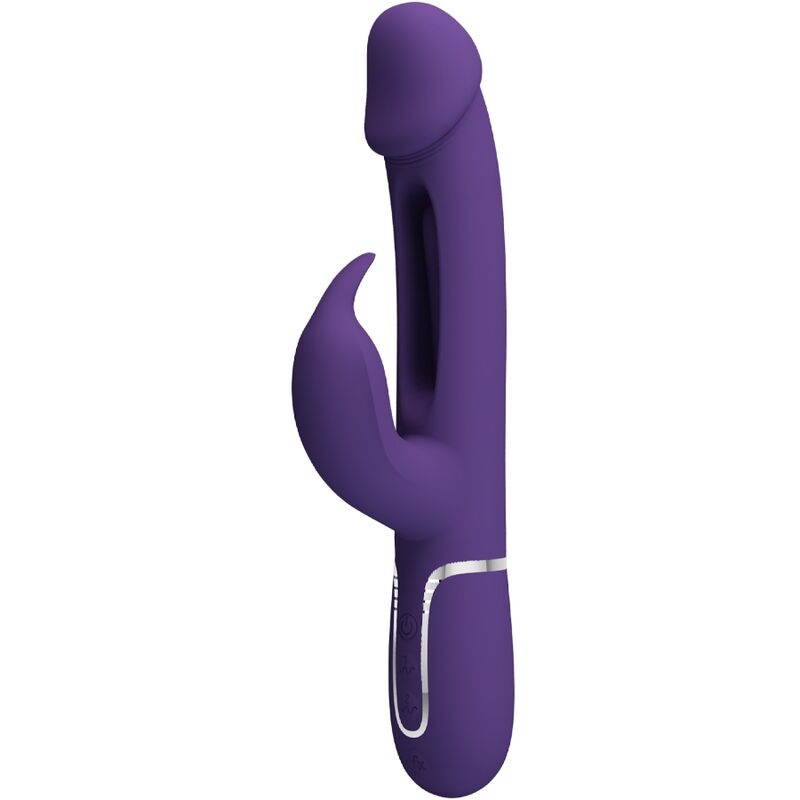 PRETTY LOVE - VIBRATEUR MULTIFONCTION 3 EN 1 KAMPAS RABBIT AVEC LANGUE VIOLET - Sensualia