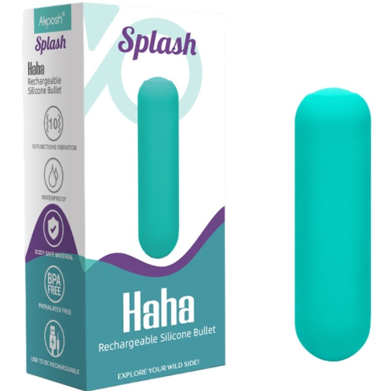 ARMONY - SPLASH HAHA VIBRATEUR BULLET SILICONE 10 VIBRATIONS 75 X 19 CM VERT - Sensualia