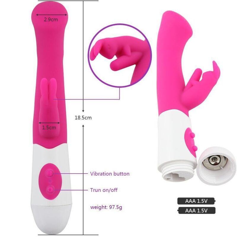 ARMONY - VIBRATEUR & STIMULATEUR LAPIN G SPOT 10 VITESSES ROSE - Sensualia