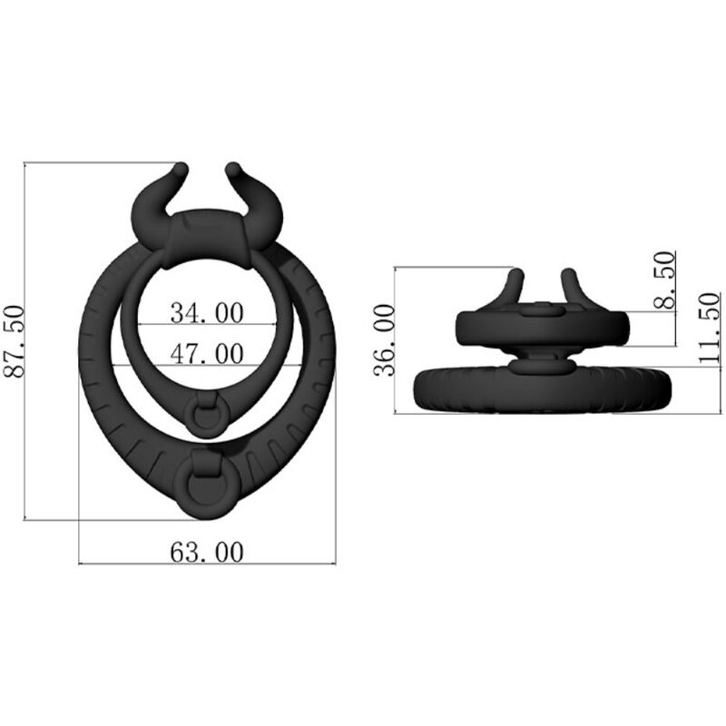 ARMONY - BULL'S PASION ANNEAU NOIRE - Sensualia
