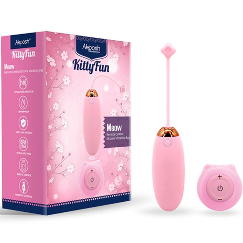 ARMONY - KITTY FUN EGG VIBRATEUR TÉLÉCOMMANDE 10 VIBRATIONS ROSE - Sensualia