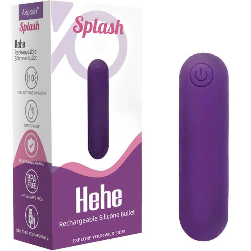 ARMONY - SPLASH HEHE VIBRATEUR BULLET SILICONE 10 VIBRATIONS 65 X 15 CM VIOLET - Sensualia