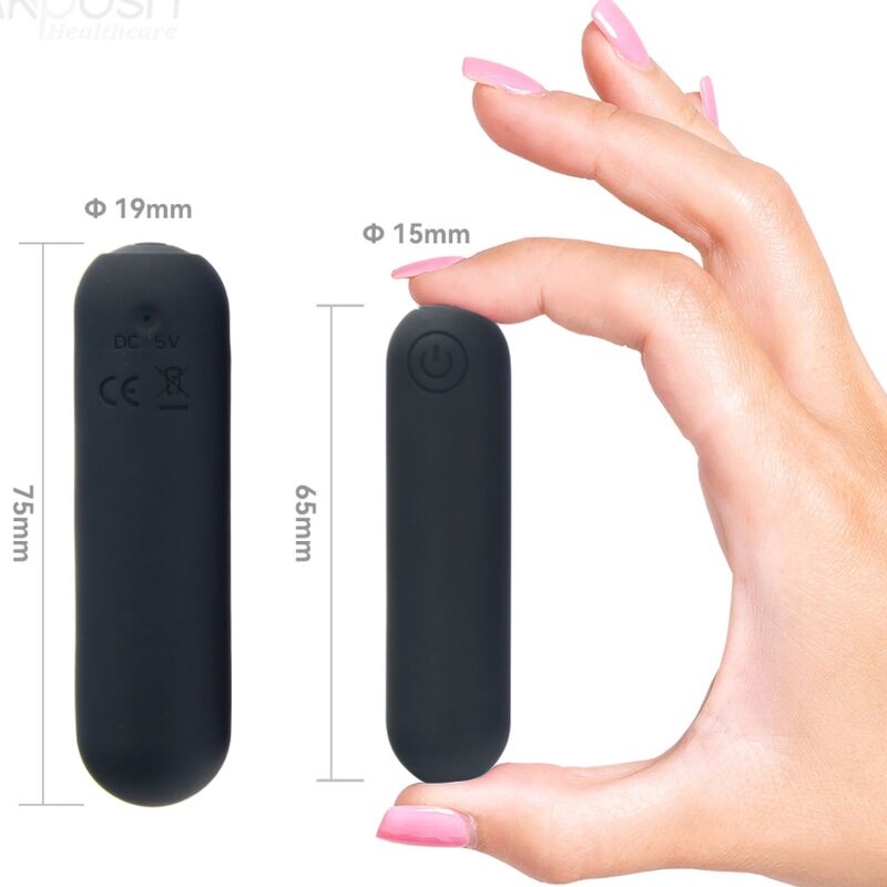 ARMONY - SPLASH HAHA VIBRATEUR BULLET SILICONE 10 VIBRATIONS 75 X 19 CM NOIR - Sensualia