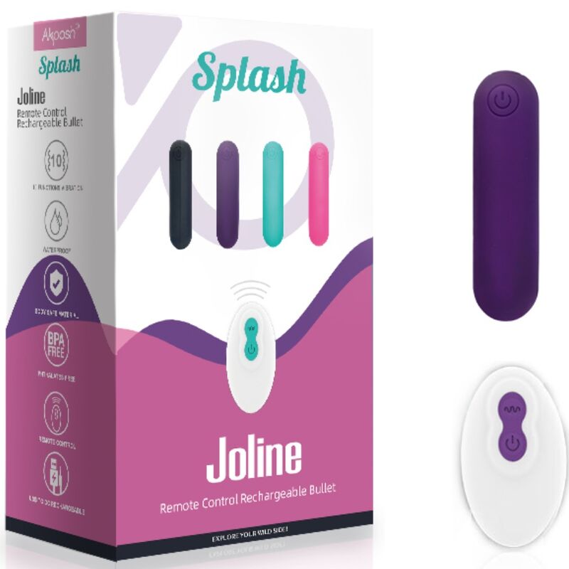 ARMONY - SPLASH JOLINE VIBRATEUR BULLET TÉLÉCOMMANDE EN SILICONE 10 VIBRATIONS 6.5 X 1.5 CM VIOLET - Sensualia