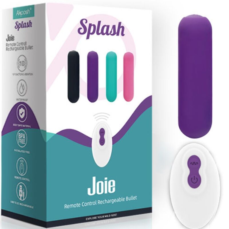 ARMONY - SPLASH JOIE VIBRATEUR BULLET TÉLÉCOMMANDE EN SILICONE 10 VIBRATIONS 75 X 19 CM VIOLET - Sensualia