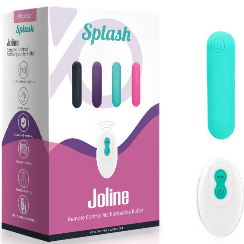 ARMONY - SPLASH JOLINE VIBRATEUR BULLET TÉLÉCOMMANDE EN SILICONE 10 VIBRATIONS 65 X 15 CM VERT - Sensualia