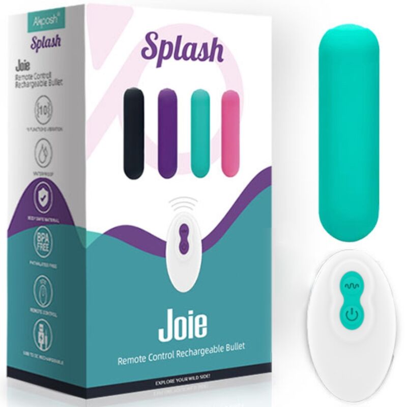 ARMONY - SPLASH JOIE VIBRATEUR BULLET TÉLÉCOMMANDE EN SILICONE 10 VIBRATIONS 75 X 19 CM VERT - Sensualia