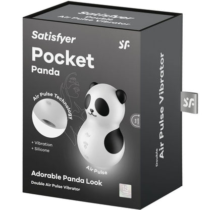 SATISFYER - POCKET PANDA STIMULATEUR & VIBRATEUR NOIR ET BLANC - Sensualia