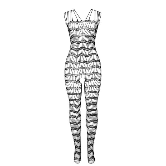 SUBBLIME - 951696 BODYSTOCKING RÉSILLE OUVERT AVEC BRETELLES SUR LES ÉPAULES NOIR TAILLE UNIQUE - Sensualia