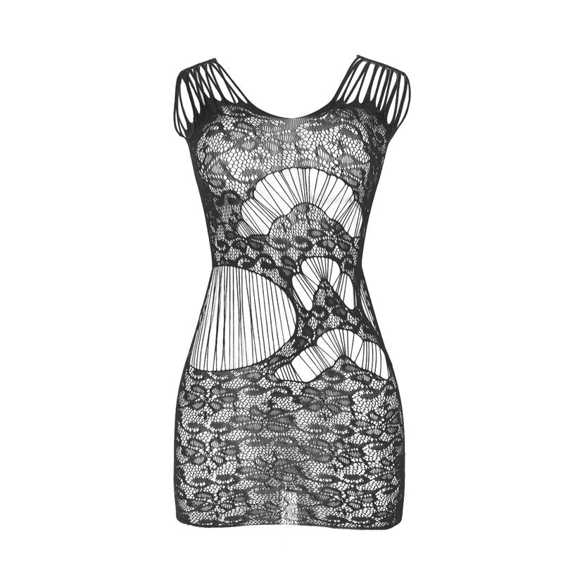 SUBBLIME - 951771 ROBE LONG DOS OUVERT AVEC RESILLE NOIR TAILLE UNIQUE - Sensualia