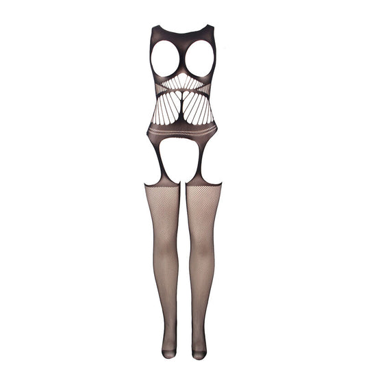 SUBBLIME - 951900 BODYSTOCKING RÉSILLE SANS FOURRURE AVEC COQUE ET ÉPAULES OUVERTES NOIR TAILLE UNIQUE - Sensualia