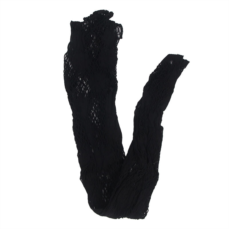 SUBBLIME - 952129 BODYSTOCKING RÉSEILLE AVEC MOTIF ROBE ET DÉTAILS FLORAUX NOIR TAILLE UNIQUE - Sensualia
