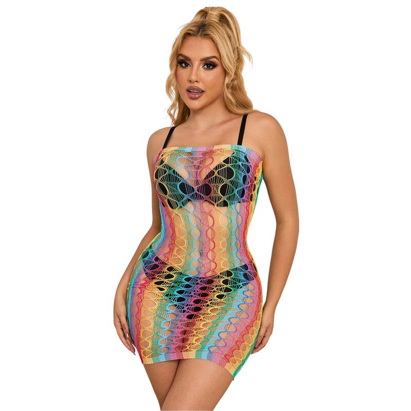 SUBBLIME - 952365 ROBE RÉSEILLE ÉPAULES NUES ARC-EN-CIEL TAILLE UNIQUE - Sensualia