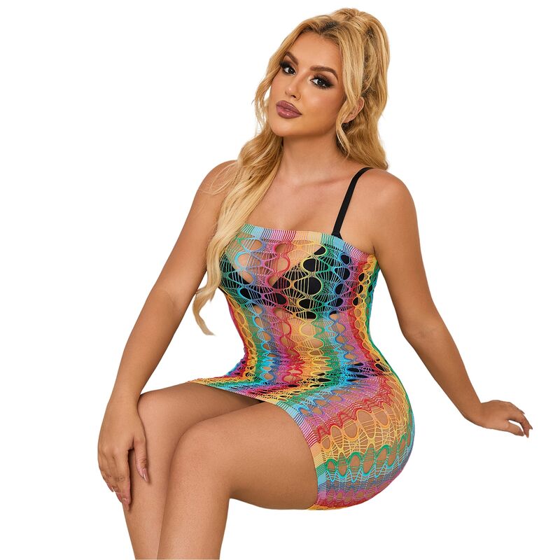 SUBBLIME - 952365 ROBE RÉSEILLE ÉPAULES NUES ARC-EN-CIEL TAILLE UNIQUE - Sensualia