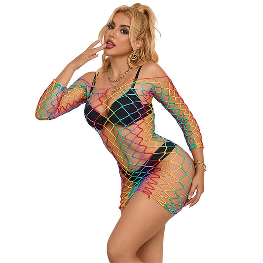 SUBBLIME - 952426 ROBE RÉSILLE MANCHES LONGUES ARC-EN-CIEL TAILLE UNIQUE - Sensualia