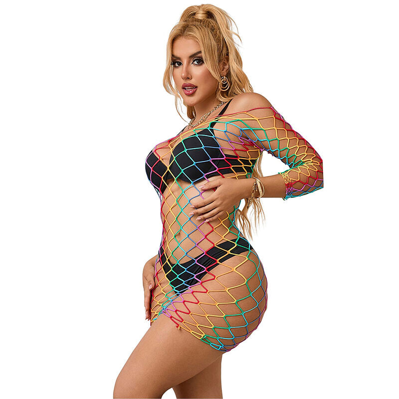 SUBBLIME - 952426 ROBE RÉSILLE MANCHES LONGUES ARC-EN-CIEL TAILLE UNIQUE - Sensualia