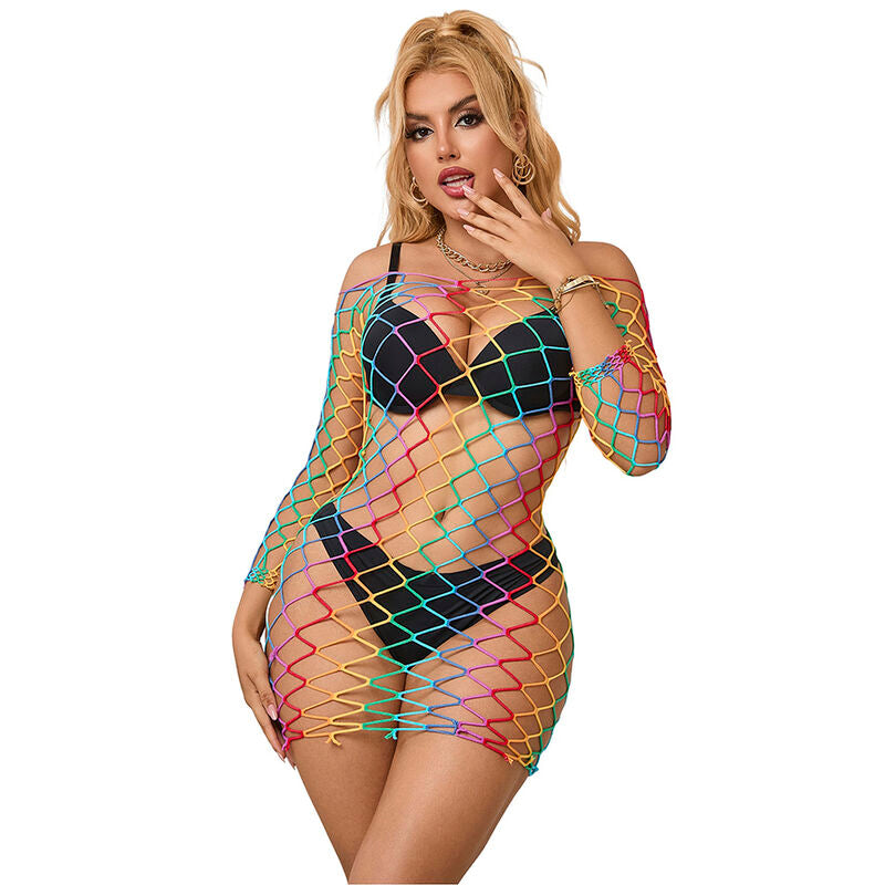 SUBBLIME - 952426 ROBE RÉSILLE MANCHES LONGUES ARC-EN-CIEL TAILLE UNIQUE - Sensualia