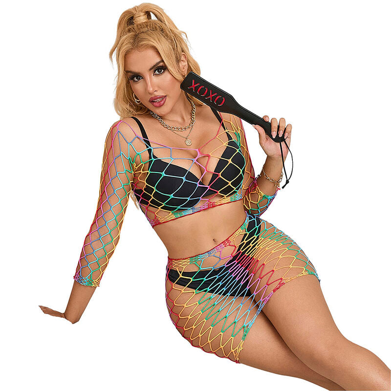 SUBBLIME - 952440 ENSEMBLE 2 PIÈCES RÉSEILLE MANCHES LONGUES ARC-EN-CIEL TAILLE UNIQUE - Sensualia
