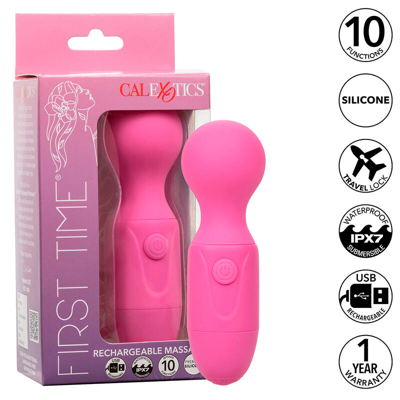CALEXOTICS - FIRST TIME MASSEUR RECHARGEABLE 10 VIBRATIONS ROSE - Sensualia